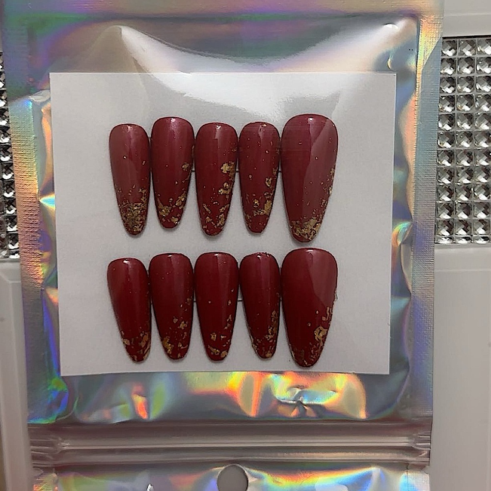 Red chrome Press-On Nails